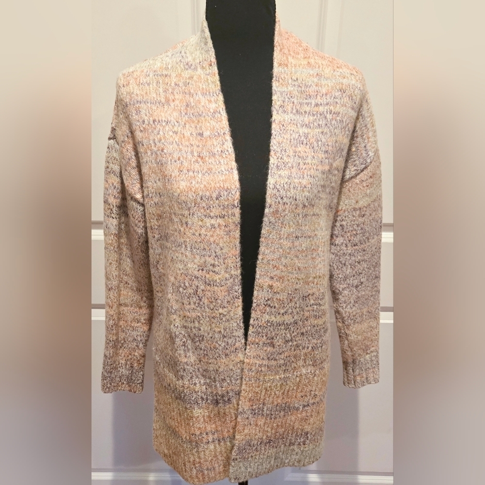 LOFT Multicolor Open Front Cardigan Sz Small - Picture 2 of 7